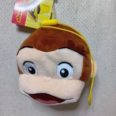 おさるのジョージ　肩掛けフェイスポーチ＆ぬいぐるみ3個セットの画像