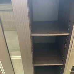 ★リユースのサカイ高崎店★TJ11899 ニトリ 食器棚 ダークブラウン H89.5×D39.5×W59.8 クリーニング済みの画像