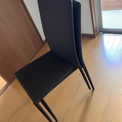 イス2脚セットブラウン