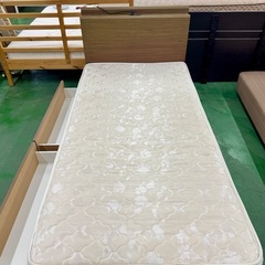 A1275🌟激安‼️収納付き ニトリシングルベッドマットレスセット🌟の画像