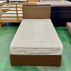 A1275🌟激安‼️収納付き ニトリシングルベッドマットレスセット🌟の画像
