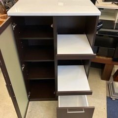 T2506-124 キッチンボード ダークブラウン キズ汚れ有りの画像
