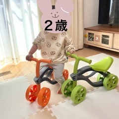 キッズバイク　室内バイク オレンジの画像