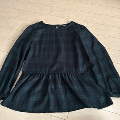チェック柄　ペプラム