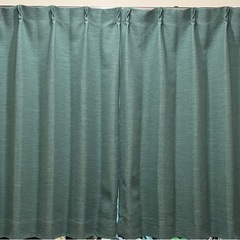 ニトリ　カーテン　グリーン　3枚　防炎