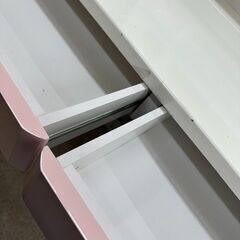 ★リユースのサカイ高崎店★TJ11915  学習机 ピンク/白 H72.5×D77×W100 クリーニング済みの画像