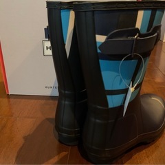 HUNTER ORG SHORT TARTAN　ハンター レインブーツ UK4 ショート おしゃれ長靴  レディース 長靴の画像