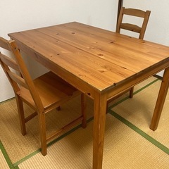 【受け渡し決定】IKEA　ダイニングテーブル+椅子2脚【USED...