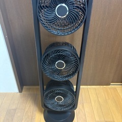 木目カラー　三連　おしゃれなマルチファン