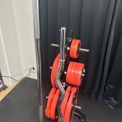 IROTECバーベルセット+Wバー+プレートラック