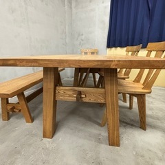 リビンズ家具 ダイニングテーブル ベンチ イス 4客 6人がけの画像