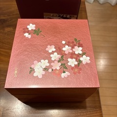山中塗　三段重　あけぼの桜　ピンク　中子付　6.0寸の画像