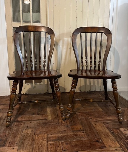 オールドカリモク ウィンザーチェア　2脚セット