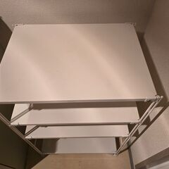 無印良品のスチール棚、ライトグレーの画像