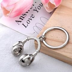ヘッドホンキーホルダー（新品）シルバー