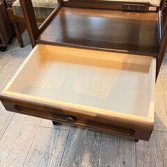 カリモク コンセント付き キャビネット サイドチェスト/電話台 横幅48.5cm奥行36.5cm高さ81cm★買取帝国 志木店の画像