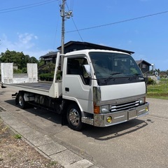 希少 H4 角目 旧キャンター カスタムターボ 積載車 極東フラトップ ミッション故障 走行不可 デコトラ マニ割 FE439F 4D34 部品取り 輸出の画像