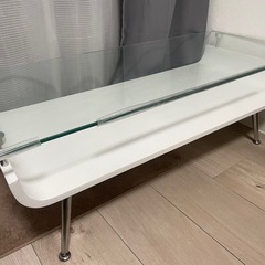 ガラスローテーブル(ホワイト)
