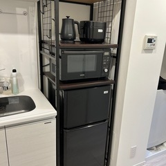 冷蔵庫+オーブンレンジ+炊飯器+電子ケトル+ラック