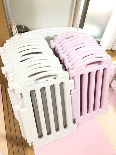 扉付ベビーサークル ベビーフェンス パステル