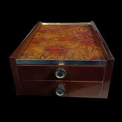 (中古)紅葉柄 小引き出し モダンアンティーク