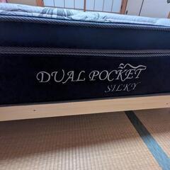 【美品】ダブルベッド＋マットレス＋宮棚セット！早い者勝ち♪」
