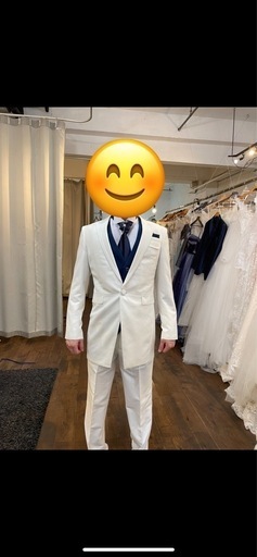 タキシード一式 白×ネイビー 結婚式 前撮り フォーマル 新郎衣装