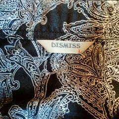 DISMISS　開襟シャツ　黒ペーズリー柄　中古　Ｌ　送料が高いので取りにこれる方限定の画像