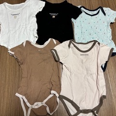 6/30まで　中古　西松屋　90半袖ロンパース　肌着下着　5着