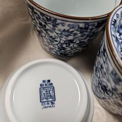 🌟20％引き中【新品】レトロでカワイイ！山万 唐草 薬味皿付き そばちょこ

の画像