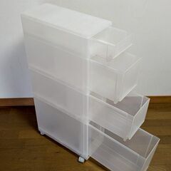 無印４段式☆スマートな半透明収納ケース 定価3,999円 中古家...