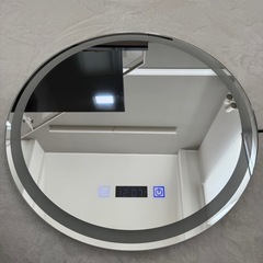 【新品未使用】LEDライト付きミラー 直径 50cm三段 階調光＋曇り止め機能付き壁掛けの画像