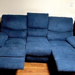 リクライニングソファ　3人掛けの画像