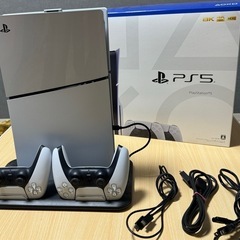 PS5スリム CFIJ-10018コントローラー 2個、社外縦置...