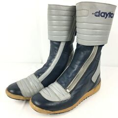 daytona/デイトナ　Vintage 本革/レザー　ライディング/バイクブーツ　size40　25.0程度　グレー×ネイビー　boots/bike/Boots/Shoes〕菅No.WL82の画像