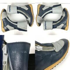daytona/デイトナ　Vintage 本革/レザー　ライディング/バイクブーツ　size40　25.0程度　グレー×ネイビー　boots/bike/Boots/Shoes〕菅No.WL82の画像