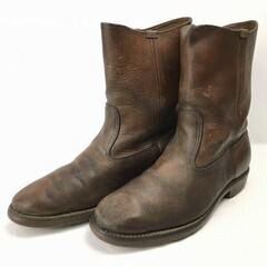 Vintage  REDWING/レッドウィング CORK コルクソール　本革ミドルブーツ　size8.5B 　25.5-26.0-26.5程度　ダークブラウン/茶/BROWN〉管No.WL24の画像