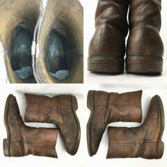 Vintage  REDWING/レッドウィング CORK コルクソール　本革ミドルブーツ　size8.5B 　25.5-26.0-26.5程度　ダークブラウン/茶/BROWN〉管No.WL24の画像