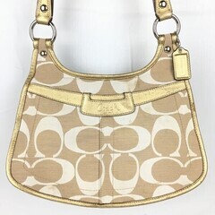 COACH/コーチ　ショルダーバッグ　ベージュ　シグネチャー　ス...