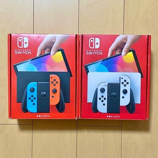 【平日対応可】NintendoSwitch有機elモデル 2台セット（ホワイト／ブラック・ブルー／レッド）