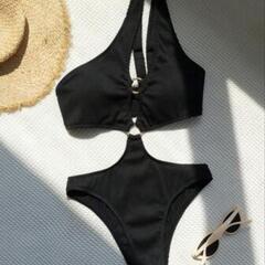 SHEIN Swim カットアウト リングリンク ワンショルダー ワンピース水着 XLの画像