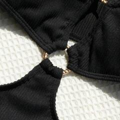 SHEIN Swim カットアウト リングリンク ワンショルダー ワンピース水着 XLの画像