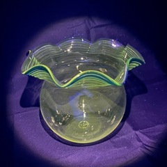 大正ガラス　昭和レトロ　金魚鉢　ウランガラス　和ガラス　アンティーク