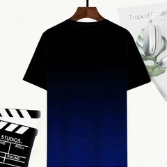 ジュアルTシャツ-カラーブロック ラウンドネック 半袖サマートップ、通気性ポリエステル、洗濯機可、コントラストデザイン Tシャツの画像