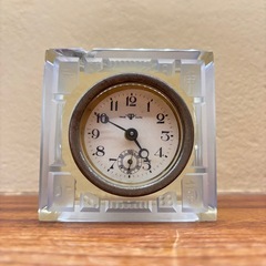 大正ガラス　昭和レトロ　置き時計　年代物　アンティーク　時計