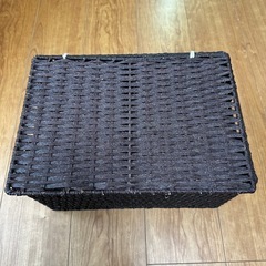 茶色 カゴ 蓋付きボックス