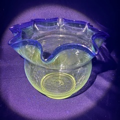 金魚鉢　大正ガラス　昭和レトロ　ウランガラス　和ガラス　和ガラス　戦前