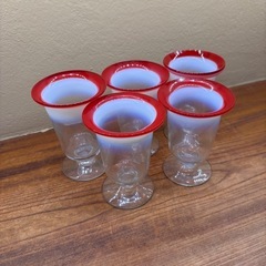 大正ガラス　昭和レトロ　乳白色　氷コップ　氷カップ　和ガラス　レ...
