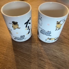 湯呑み　犬　猫