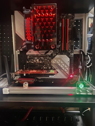 アルミオープンフレーム　windows11 デスクトップ　パソコン　カスタマイズベースに　※グラボは軽作業用を搭載